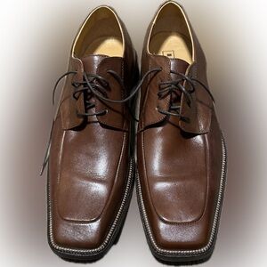 Apt. 9 'Andrew' Men's Brown Square Toe Oxford Dress Shoes Size 11 Faux Leather